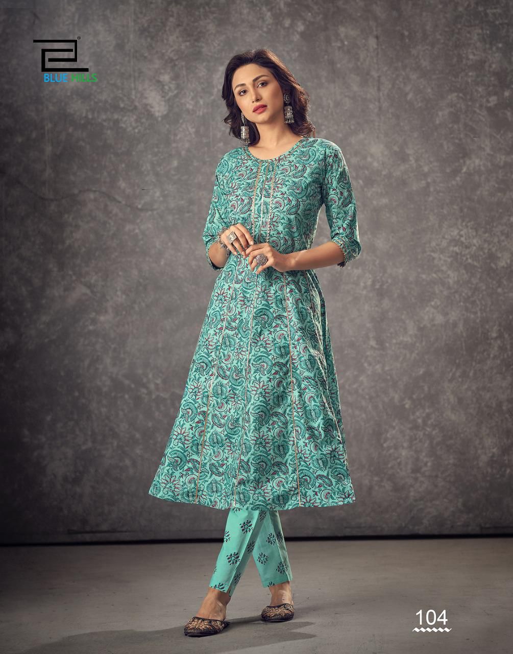 Blue Hills Cotton Show Cotton Printed Ethnic Wear Fancy Kurti With Pant Collection